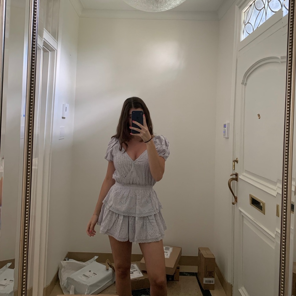 Lilac  ruffled mini dress